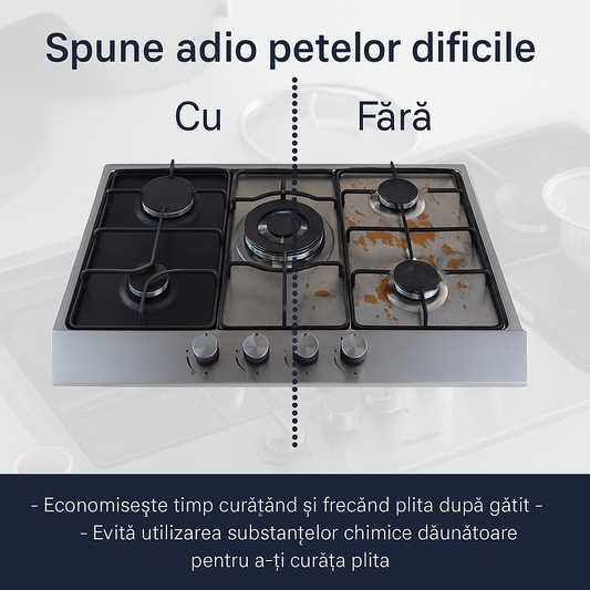 Set 4 bucăți folie protecție pentru aragaz din teflon