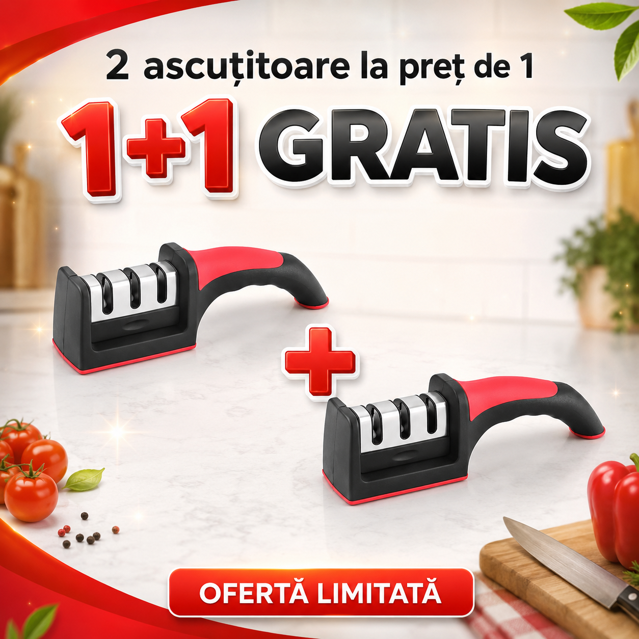 Dispozitiv Profesional De Ascuțit Cuțite - 3 trepte