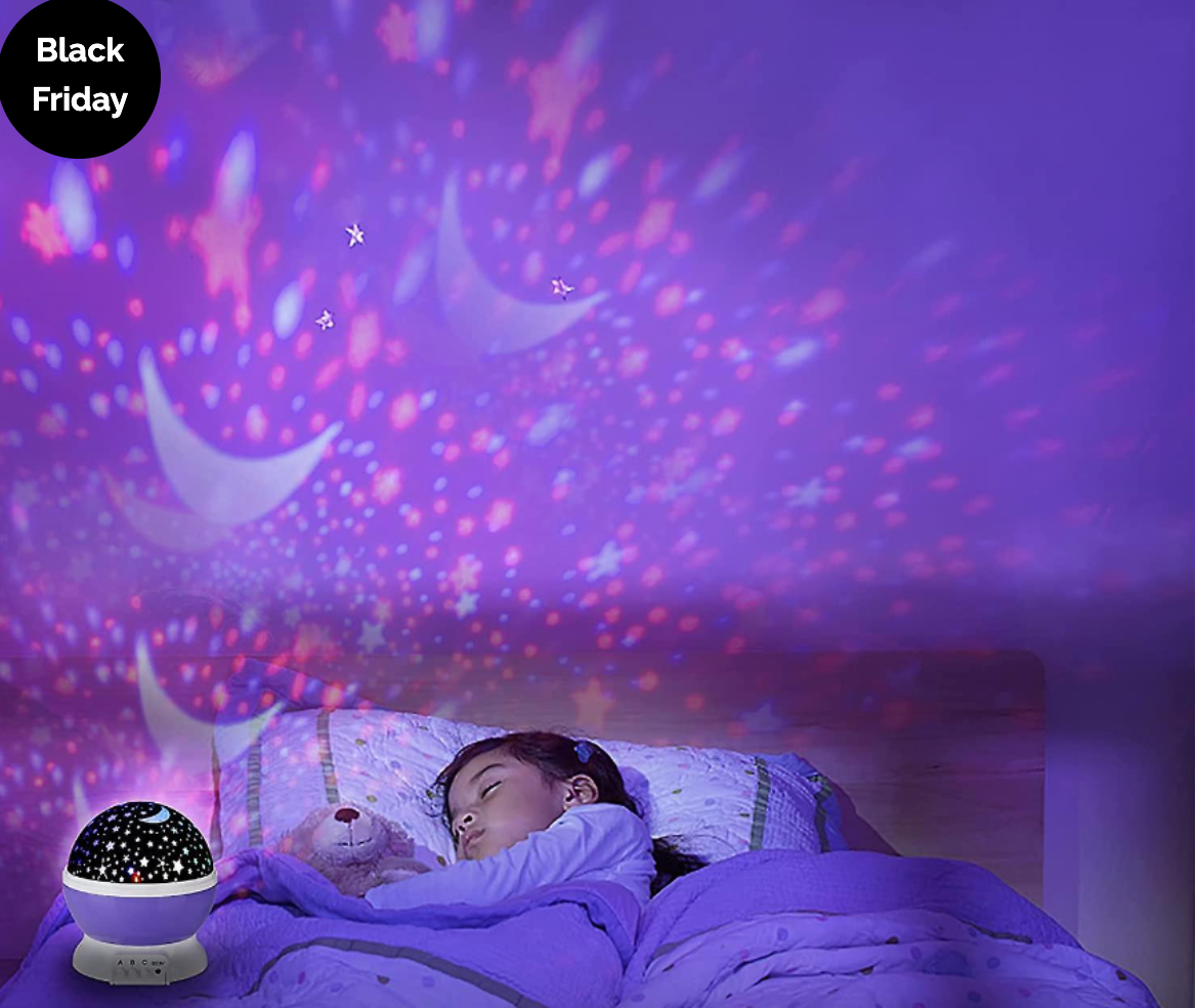 Lampă Magică 360° cu Stele & Lună – Proiector Rotativ pentru Noapte de Poveste