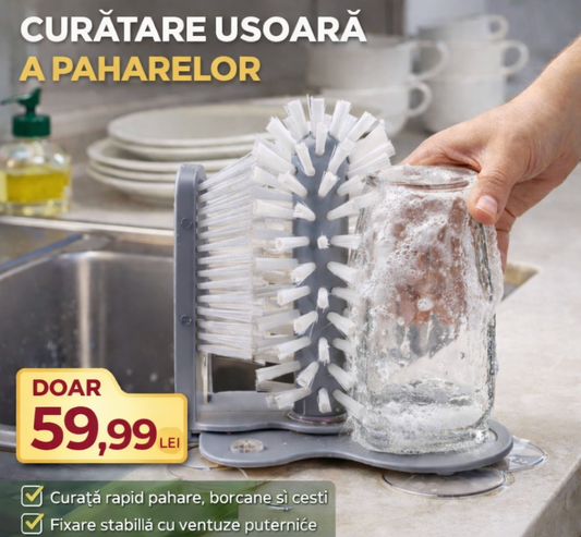 Perie inteligentă de curățat pahare/borcane/căni